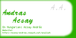 andras acsay business card